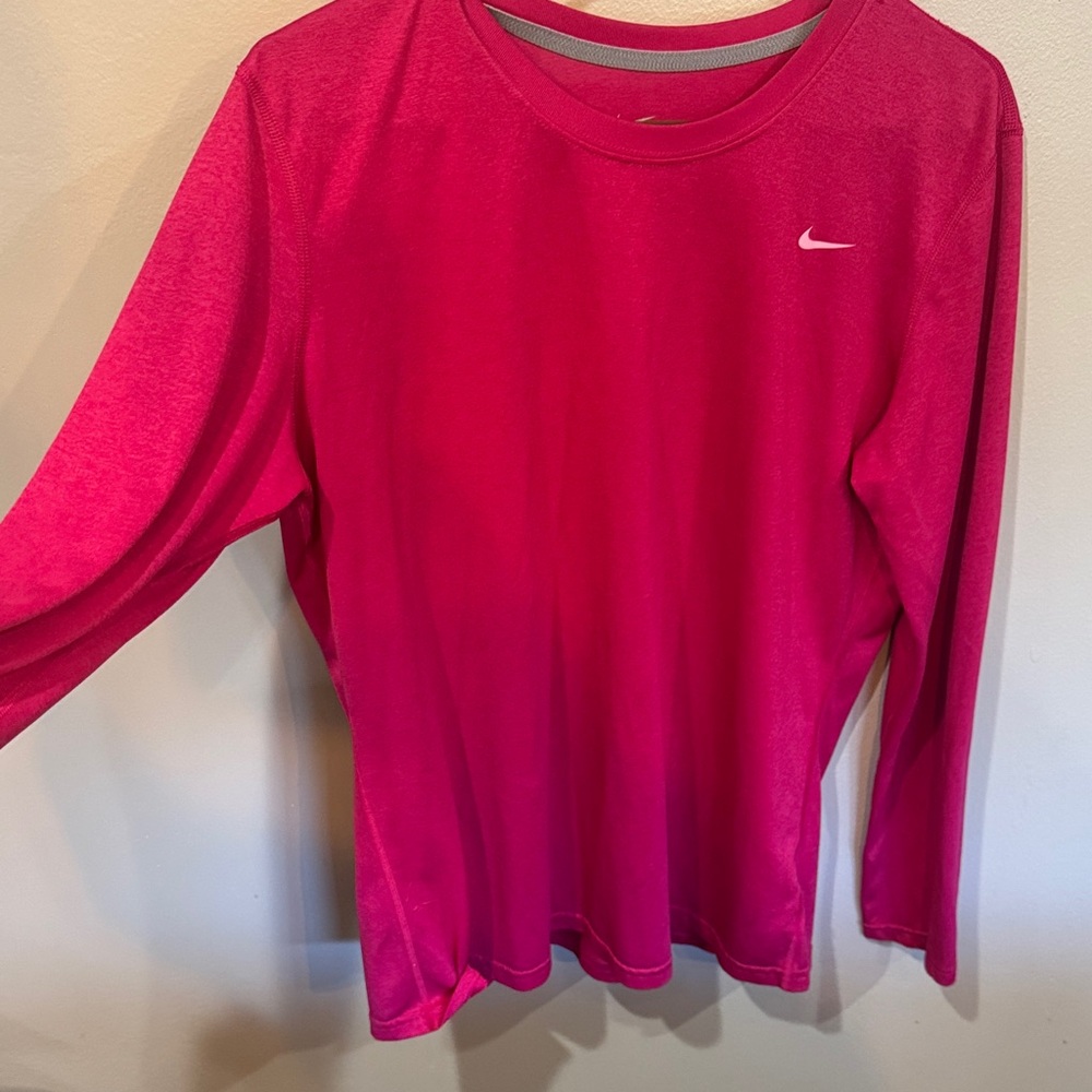 Nike Women's Vibrant Pink Long Sleeve Tee